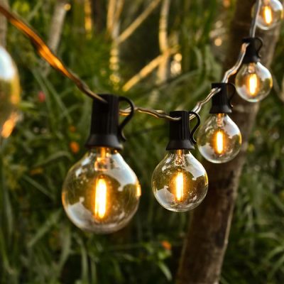G40 kulové světelné řetězy - 25 žárovek, 7,5 m, rozšiřitelné | YARDBULBS