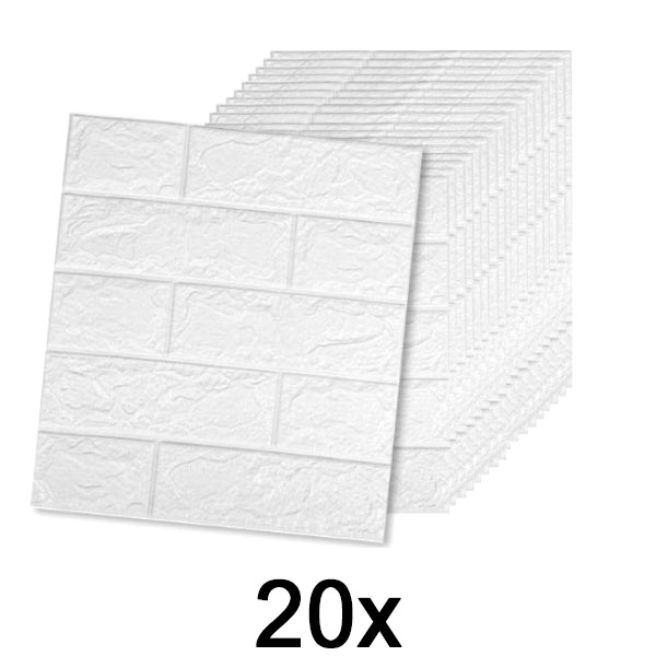 4x (5 kusů) Samolepicí cihlová tapeta s 3D vzorem | BRICKSBY